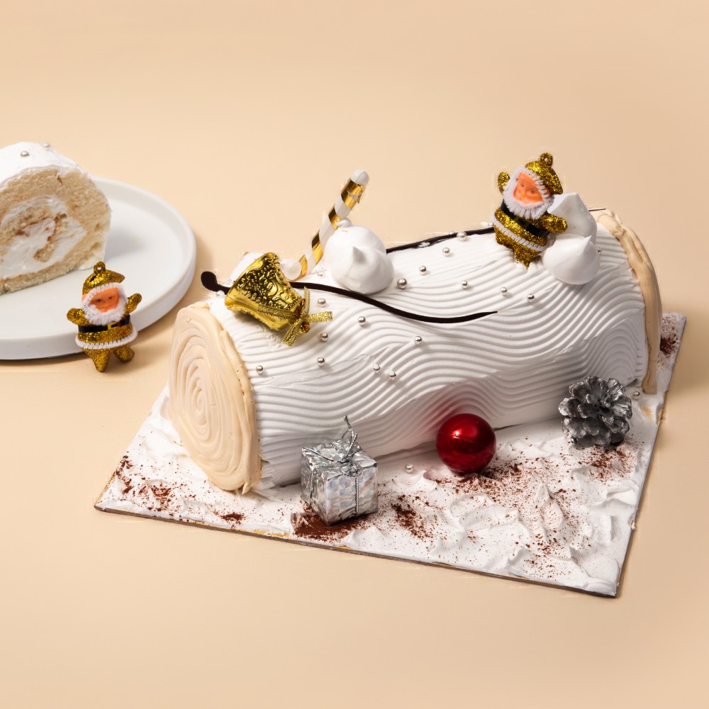 VANILLA YULE LOG XMAS CAKE