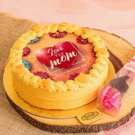 MANGO TEMPTATION CAKE WITH ARTIFICIAL ROSE