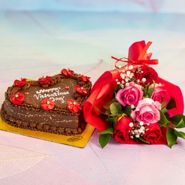 Cadbury cake with 6 flower combo 