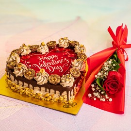 Ferrero cake with single flower combo