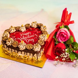 Ferrero cake with double flower combo