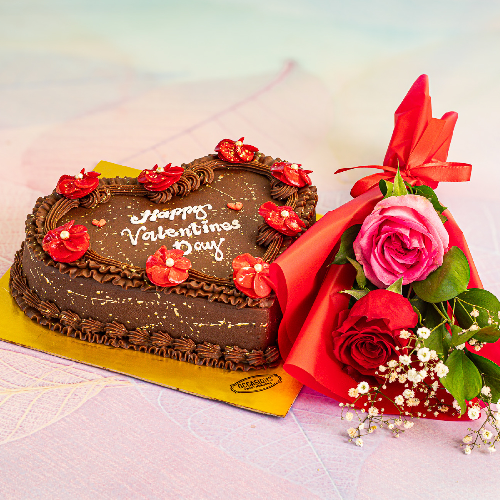 Cadbury cake with double flower combo